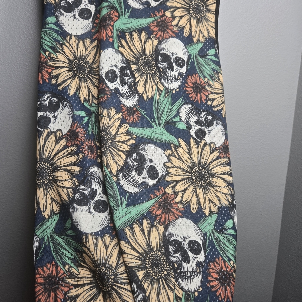 No Boundaries Skull and Floral Tank Top - Black, Green, Yellow - Picture 8 of 8